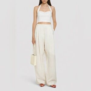 Reformation Top linen white halter top cropped size 12